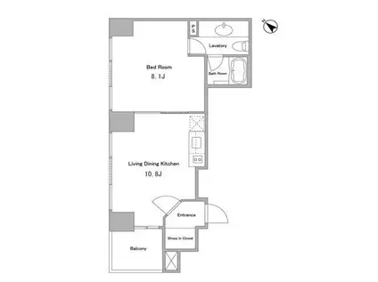 ハミルトンプレイス(1LDK/6階)の間取り写真
