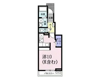 メゾン秋桜(ワンルーム/1階)の間取り写真