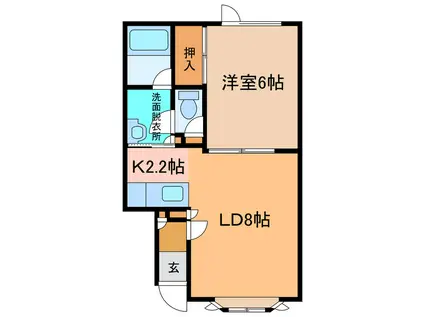 フリーデン(1LDK/1階)の間取り写真
