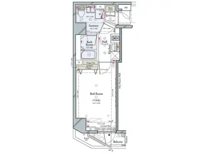 コンシェリア東京 (1K/5階)の間取り写真