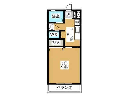 青山ハイツ(1K/1階)の間取り写真