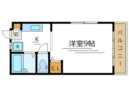ASAHIハイツ B棟(1K/1階)の間取り写真