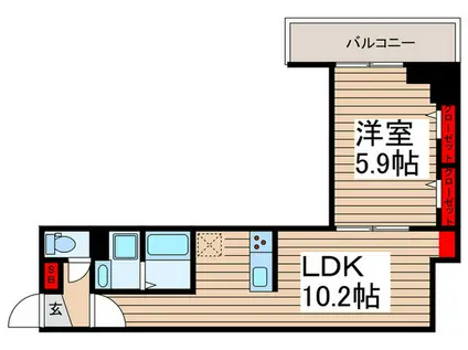 グラナーデ堤通(1LDK/3階)の間取り写真
