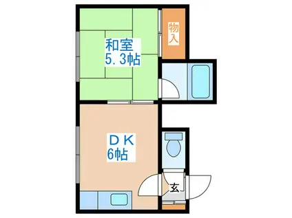 インペリアル23(1DK/3階)の間取り写真