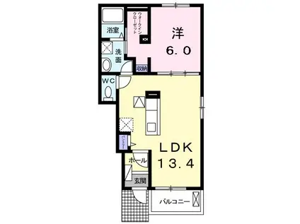 ビオーラ・ユー(1LDK/1階)の間取り写真