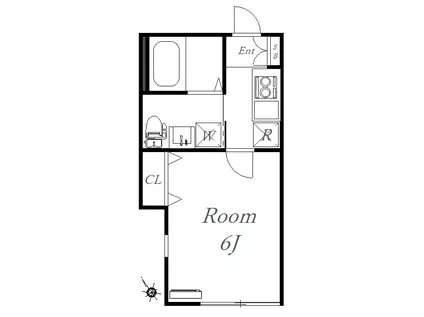 ベルフール横浜和田町(1K/1階)の間取り写真