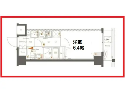アゼスト四つ木(1K/2階)の間取り写真