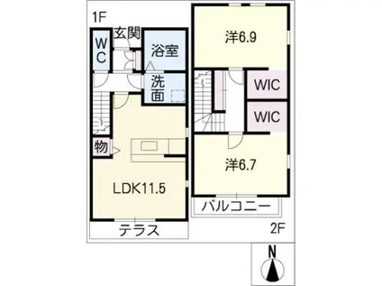 TSメゾン―S(2LDK/2階)の間取り写真