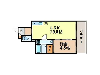 SGB浜町(1LDK/3階)の間取り写真