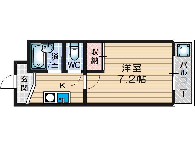 サンライン富田丘(1K/7階)の間取り写真
