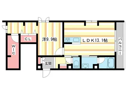 ラ・ルミエール(1LDK/3階)の間取り写真