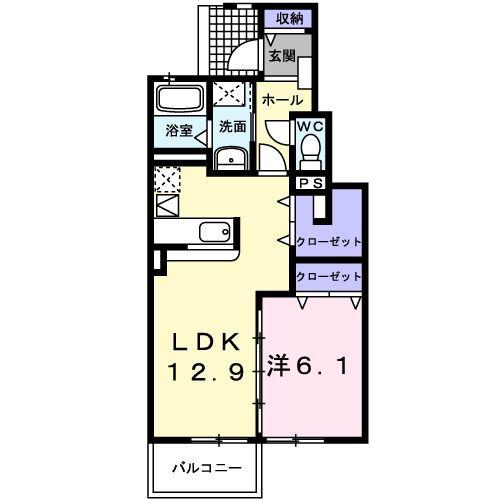 フォンテーヌ(1LDK/1階)の間取り写真