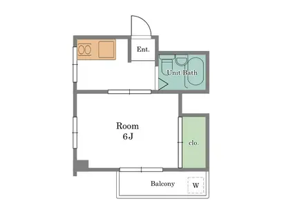 ベルウッド(1K/4階)の間取り写真