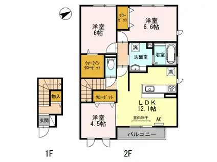 アリエッタ(3LDK/2階)の間取り写真
