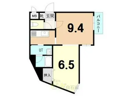 コーポげんじ菊水(1LDK/4階)の間取り写真