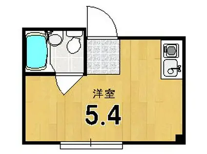 シャピタン六角(1K/4階)の間取り写真