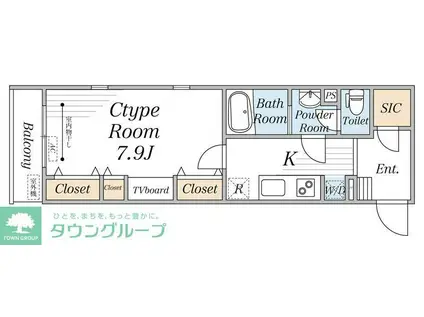 リブリ・JOIE(1K/2階)の間取り写真