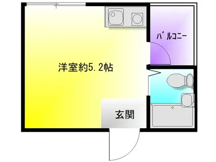 ベルメゾンII(ワンルーム/2階)の間取り写真