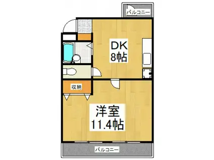 トーマ・マンション(1DK/1階)の間取り写真
