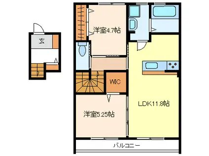 エイブルメゾン高井イースト(2LDK/2階)の間取り写真