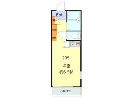 リリカル戸塚(ワンルーム/2階)の間取り写真