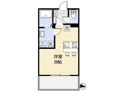 アリエル関町北(ワンルーム/4階)の間取り写真