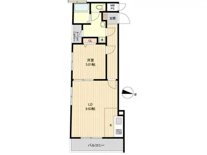 アーバハイツ扇大橋(1LDK/2階)の間取り写真