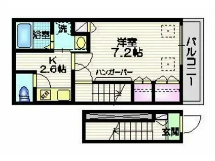 FORTUNA(1K/2階)の間取り写真