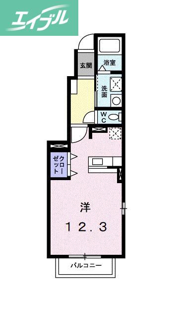 ヌーベルモリヤス(ワンルーム/1階)の間取り写真