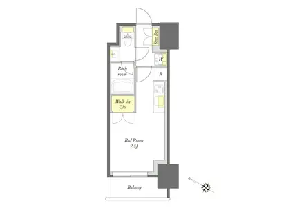 プライムメゾン中目黒(ワンルーム/7階)の間取り写真