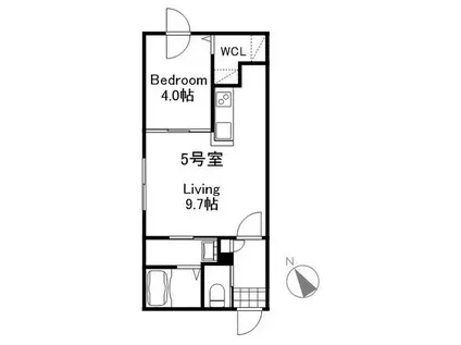 PT RESIDENCE麻生(1LDK/2階)の間取り写真