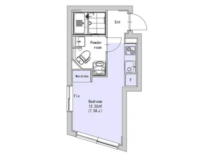 EXAM駒場東大前(1K/2階)の間取り写真