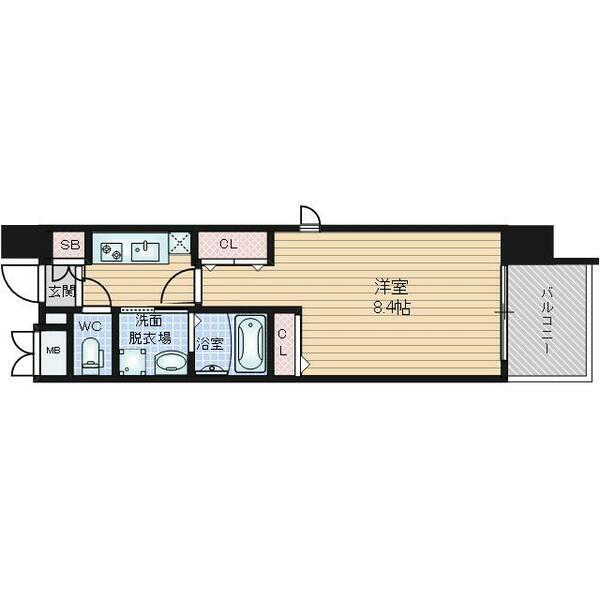 パルティール大曽根(1K/2階)の間取り写真