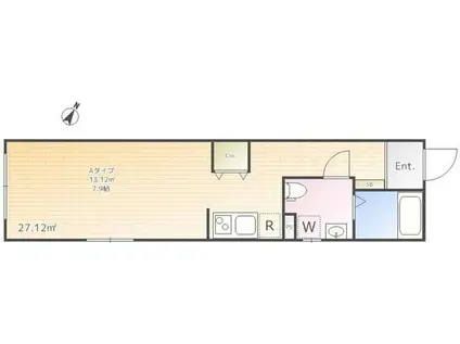 GLORIA旗の台(ワンルーム/3階)の間取り写真