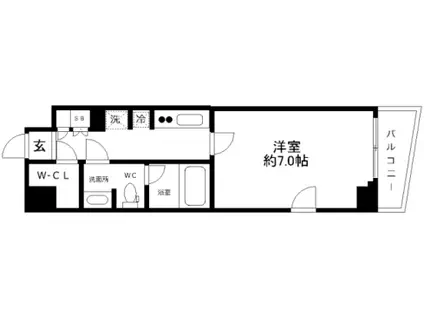 ディアレイシャス落合南長崎(1K/3階)の間取り写真