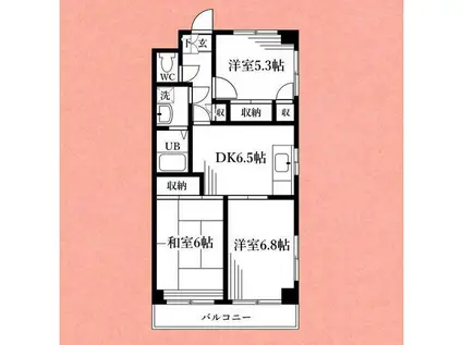 サニーコート(3DK/2階)の間取り写真