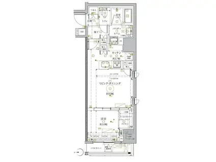 クレイシア秋葉原ラグゼスイート(1LDK/9階)の間取り写真