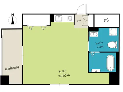 リティアコート谷(ワンルーム/4階)の間取り写真