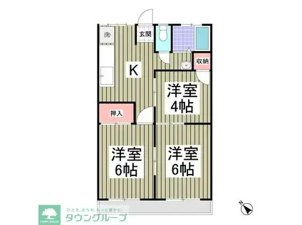 井上ハイツ 相模原(3K/2階)の間取り写真