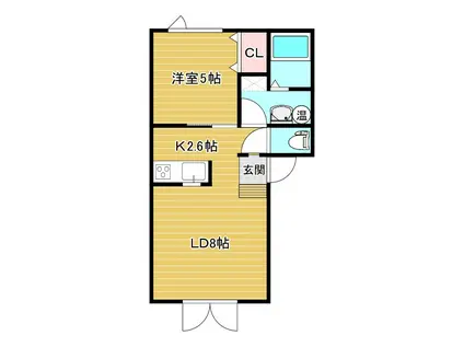 IENA(1LDK/1階)の間取り写真