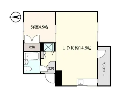 アシスト上越マンション3(1DK/3階)の間取り写真