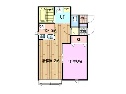 ラ・クレア(1LDK/1階)の間取り写真