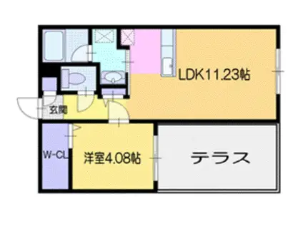 ビッグレジデンス白石II(1LDK/1階)の間取り写真