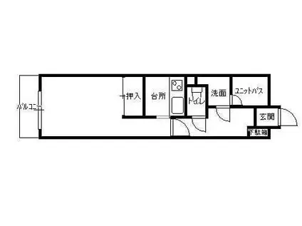 メゾン長喜城(1K/4階)の間取り写真