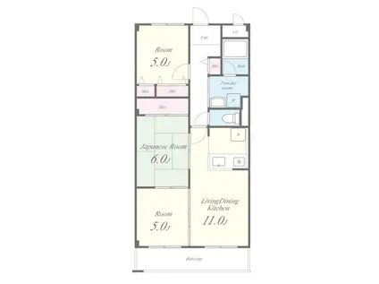 ネオパストラル(3LDK/2階)の間取り写真