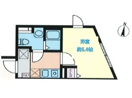 ミレドゥーエ西小山(ワンルーム/2階)の間取り写真