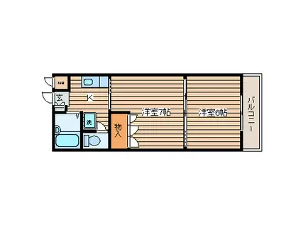 ソフィア 六丁の目(2K/3階)の間取り写真