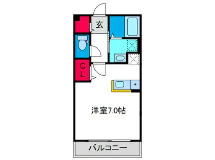 アメニティ東住吉(1K/1階)の間取り写真