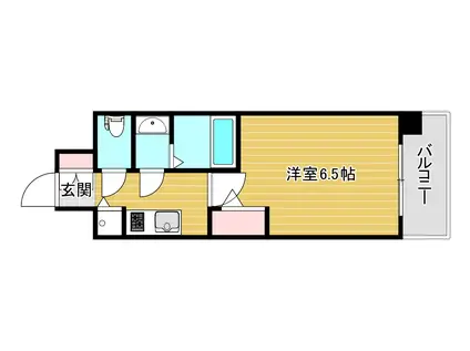 クリスタルグランツみなとシティ(1K/6階)の間取り写真