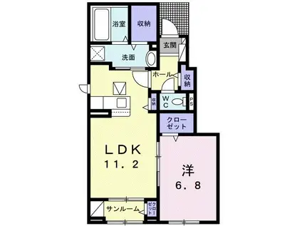 ブランノワール(1LDK/1階)の間取り写真